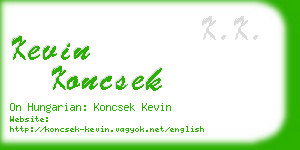 kevin koncsek business card